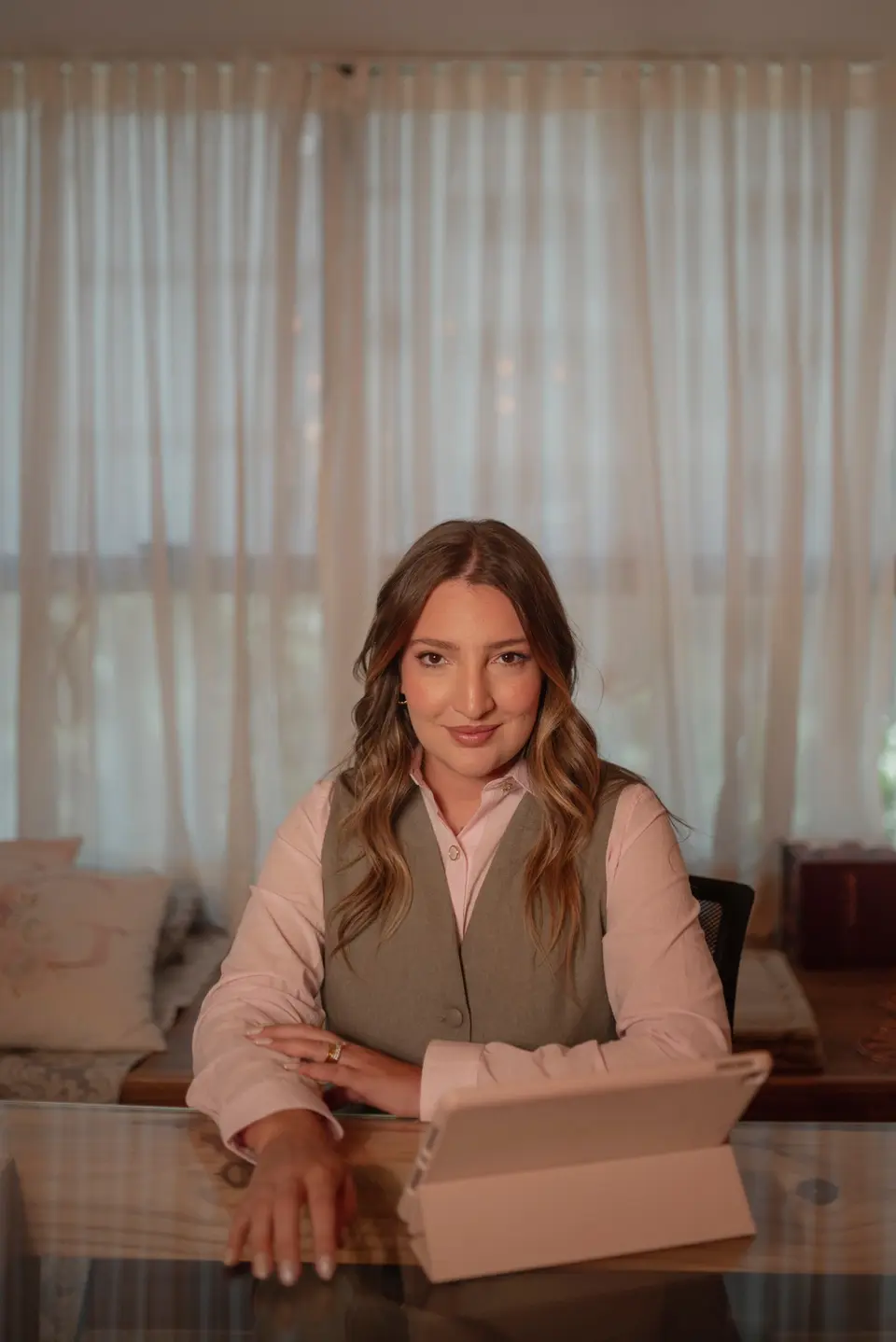 Gabriela Marigo em seu consultório na L'Harmonie